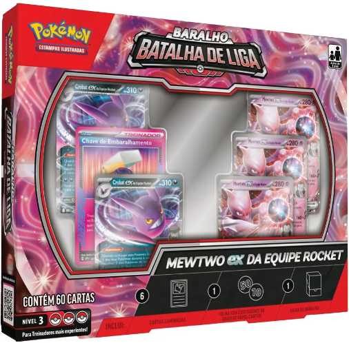 Cartas Pokémon Batalha Mewtwo Equipe Rocket 60 Cards